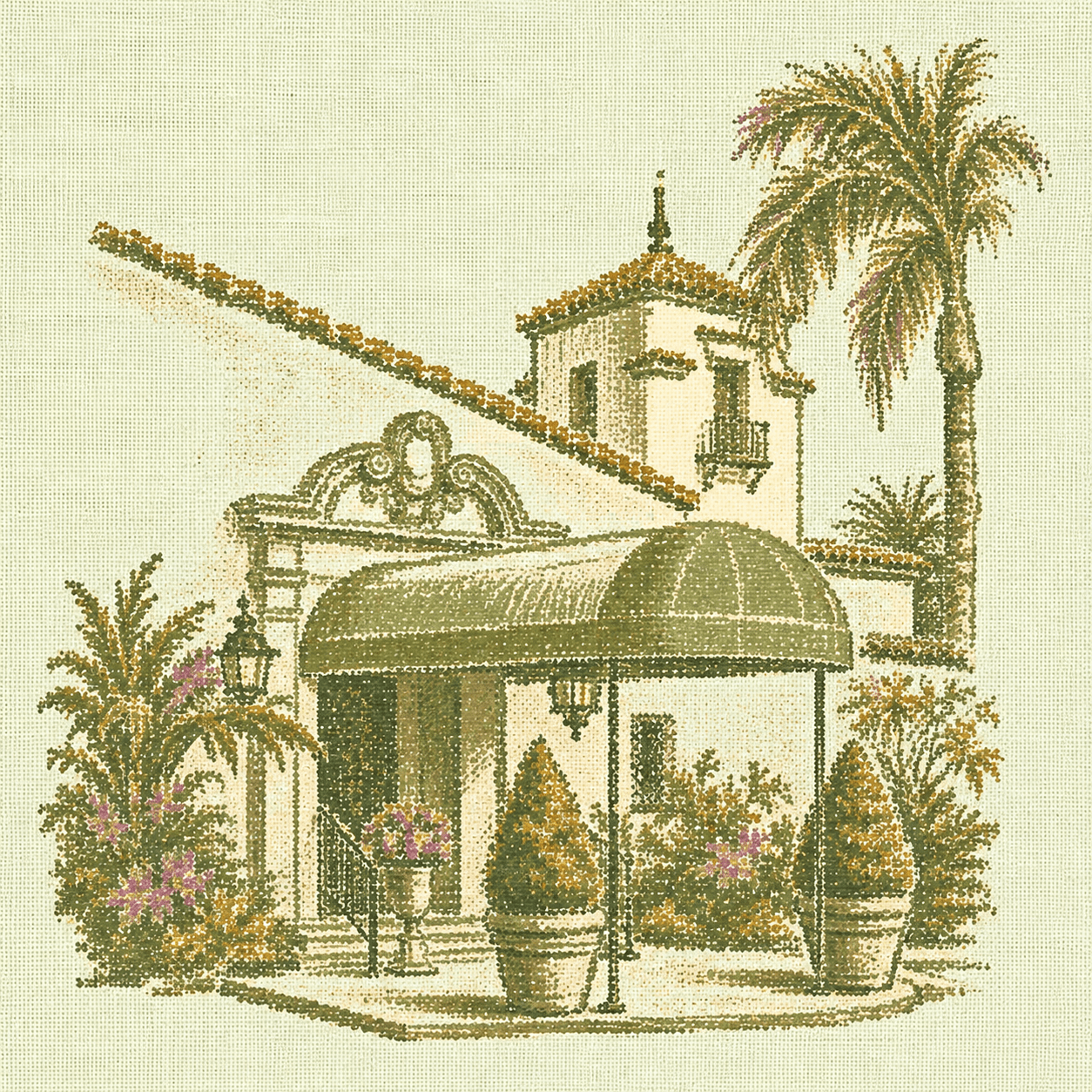 Illustration of the Bel-Air Bay Club entrance