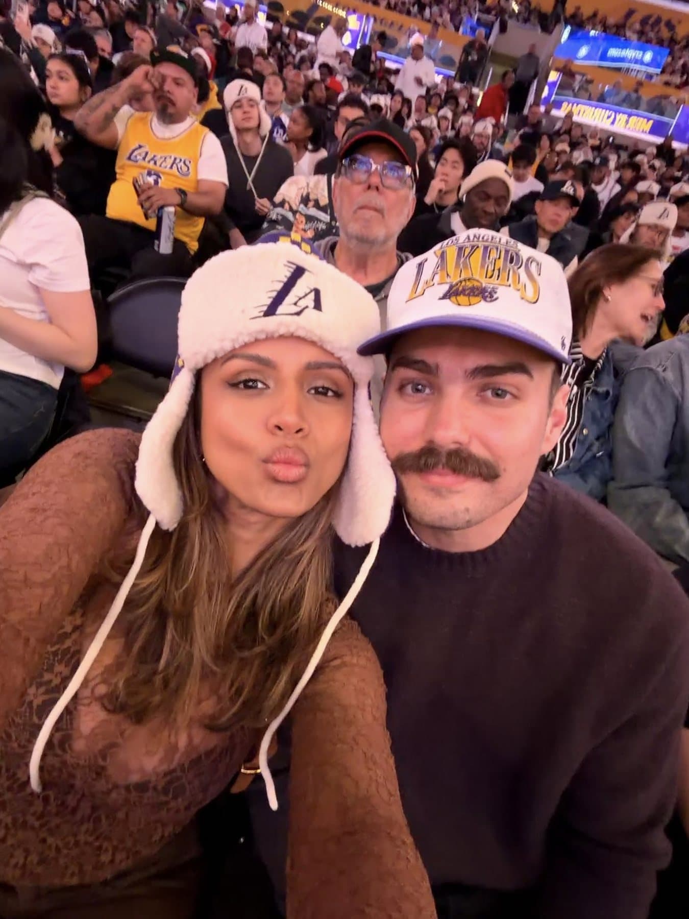 Anishka and Jack together at a Lakers game